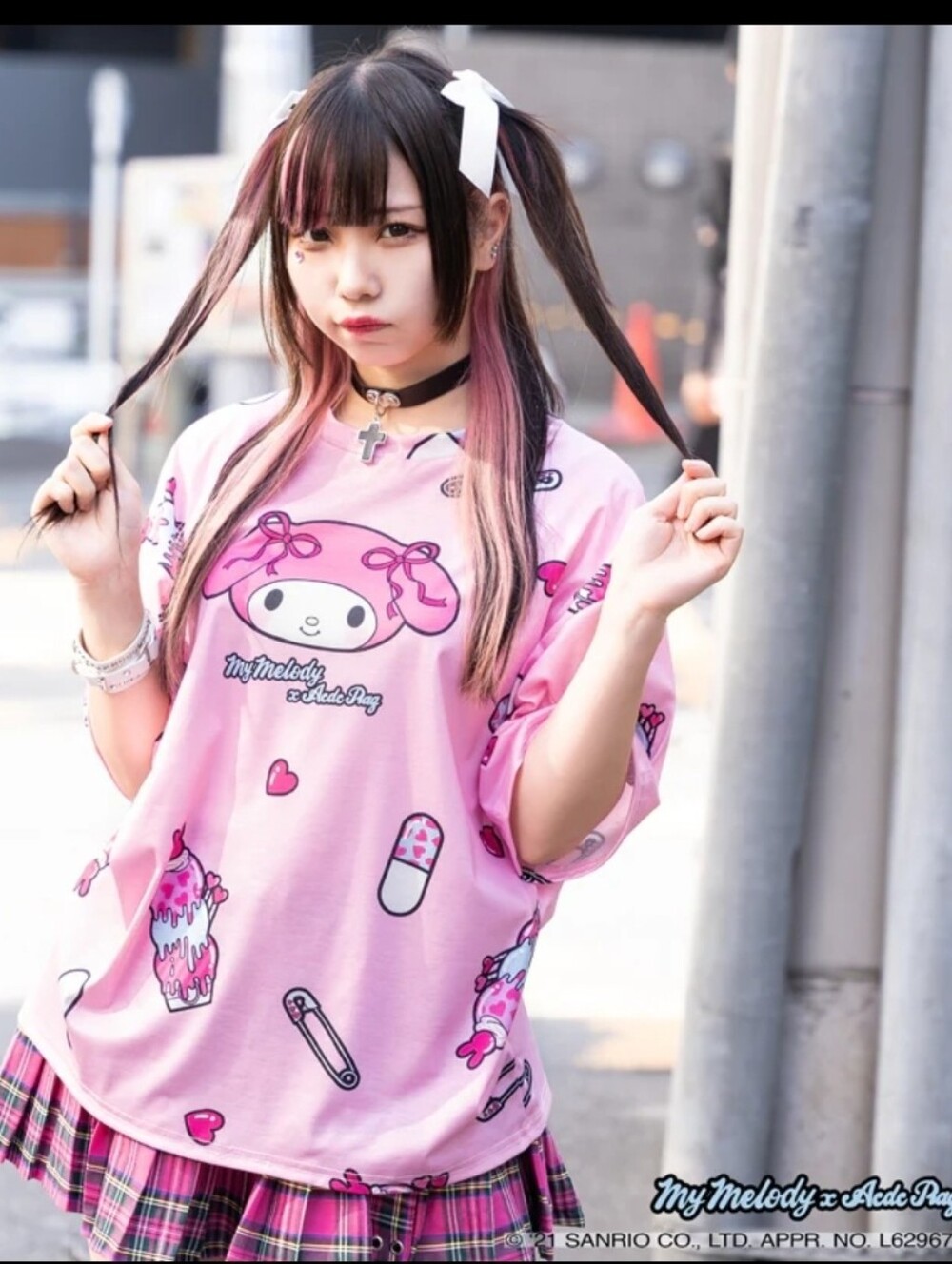 NEW Sanrio x ACDC RAG My Melody oversized Yami Kawaii pink unisex tee shirt